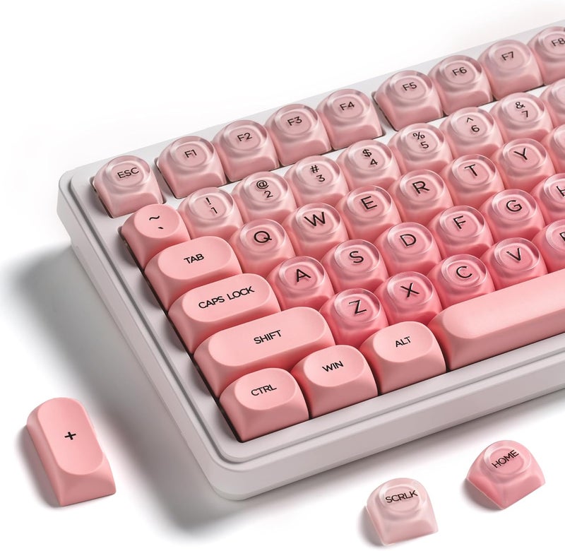 OHY PBT Keycaps, XVX Pink Jelly HOA Profile Key Cap, 132-Key Cute Custom Keycaps (for Mechanical Keyboards with Cherry/Gateron MX Switches)-Blush Pink - Image 1